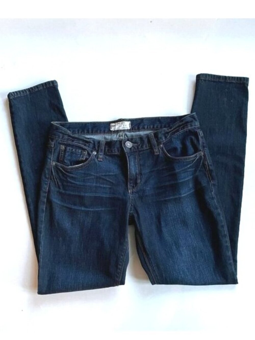 Free People Women's Straight leg Jeans Midrise 5 Pockets Style Blue Size 28